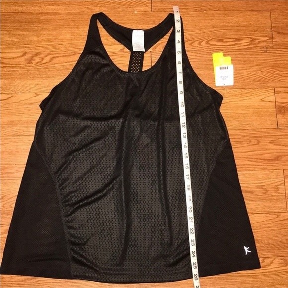 Danskin Now Tank Top Racer Back black loose fit elastic strap vented size L - Picture 9 of 12